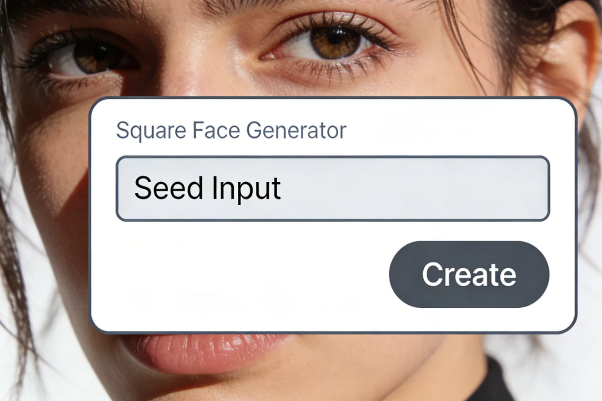 Square Face Generator tool interface showing seed input and customization controls