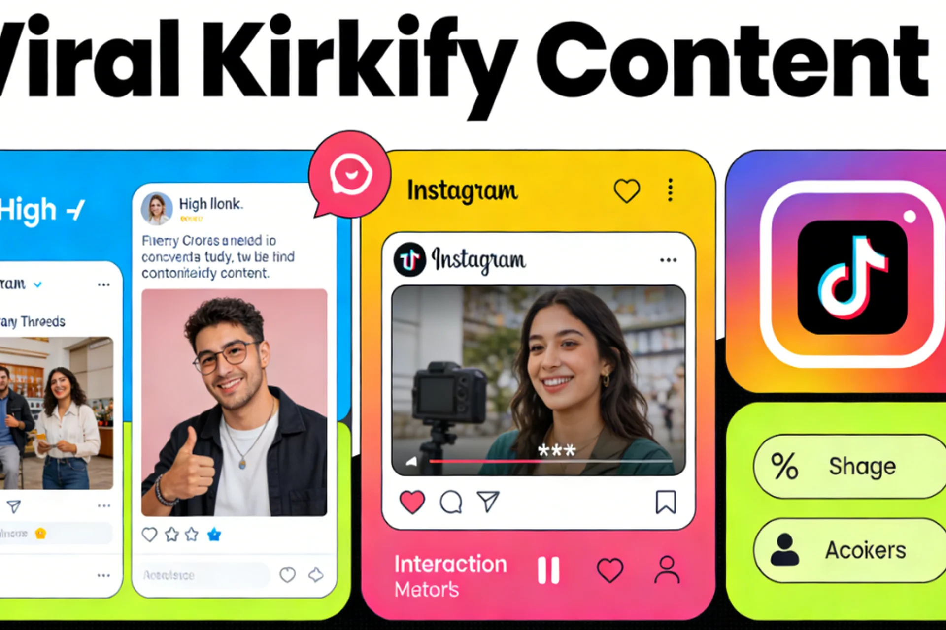 Social media engagement graphics showing popular kirkified content examples